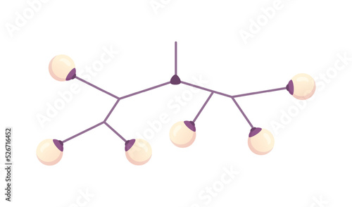 Contemporary interior design stylish lamp for bedroom or living room. Modern apartment pendant light with simple minimalist bulbs. Vector in flat style