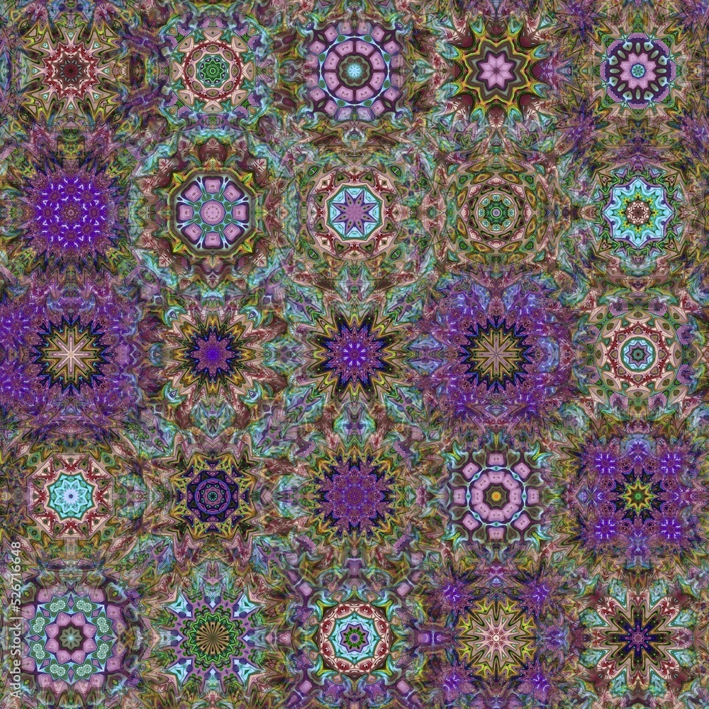 Texture of antique ornaments with beautiful wavy batik motifs with themes of blooming flowers, kaleidoscope, seamless patterns, and fractals. Great for business, clothing, art collectors