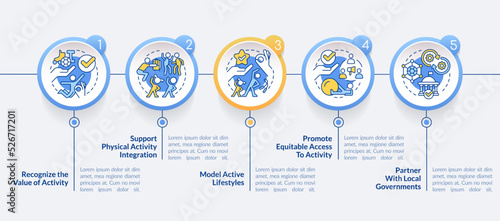 Role of school leader in mental health circle infographic template. Data visualization with 5 steps. Editable timeline info chart. Workflow layout with line icons. Lato-Bold, Regular fonts used