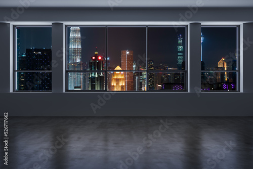 Canvas Print Empty room Interior Skyscrapers View Malaysia