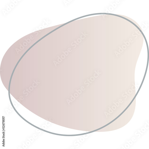Organic blob shape with irregular form abstract gradient color illustration. Random oval figure with line, asymmetric spot, round amoeba blot. contemporary bubble blotch background