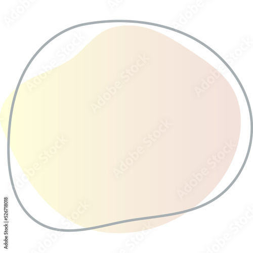 Organic blob shape with irregular form abstract gradient color illustration. Random oval figure with line, asymmetric spot, round amoeba blot. contemporary bubble blotch background