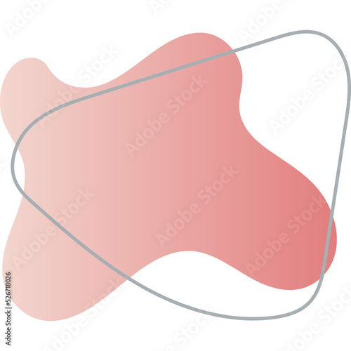 Organic blob shape with irregular form abstract gradient color illustration. Random oval figure with line, asymmetric spot, round amoeba blot. contemporary bubble blotch background