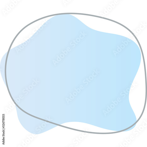 Organic blob shape with irregular form abstract gradient color illustration. Random oval figure with line, asymmetric spot, round amoeba blot. contemporary bubble blotch background