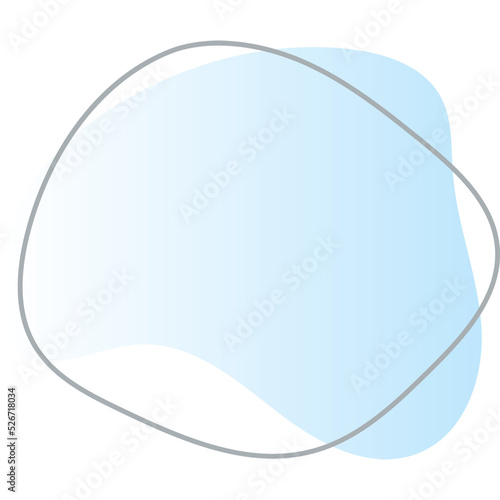 Organic blob shape with irregular form abstract gradient color illustration. Random oval figure with line, asymmetric spot, round amoeba blot. contemporary bubble blotch background