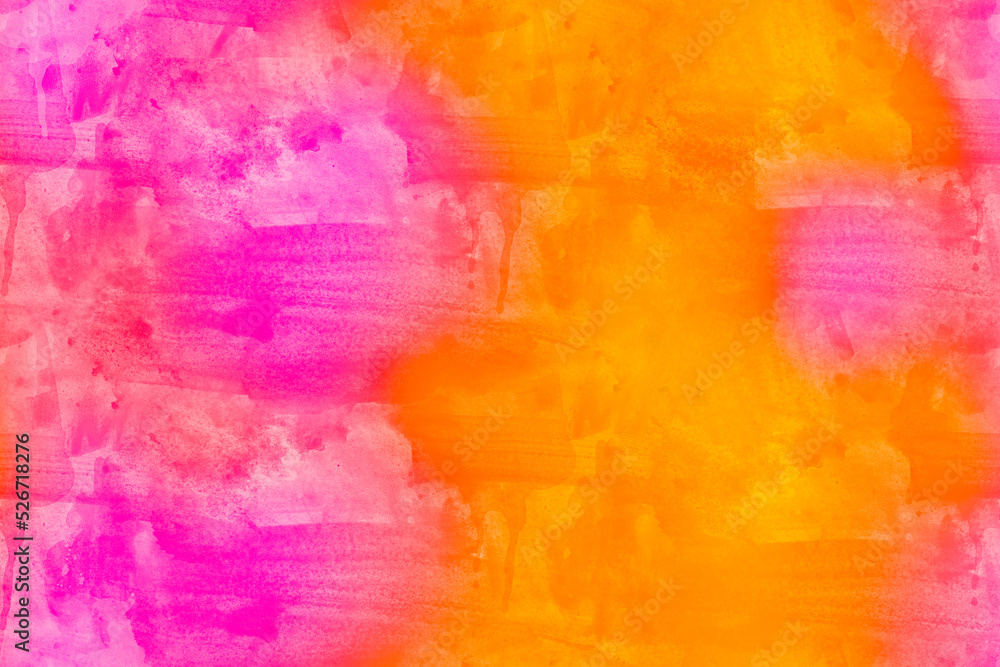 Seamless background in pink - orange colors with abstract strokes of paint.