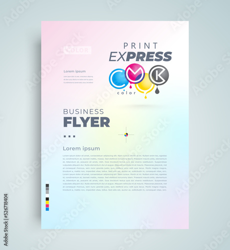 Flyer print express polygraphy cmyk theme design template cover