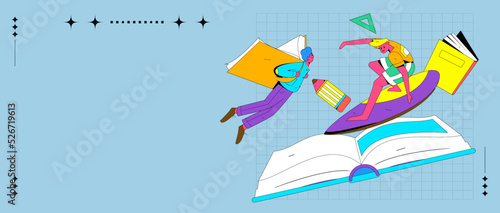 Reading character flat vector concept operation illustration
