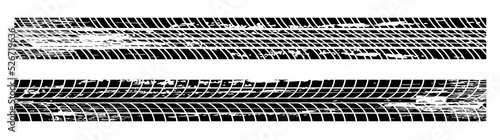 collection traces of tires black and white.  black tire tracks on white background.tire tracks with separate grunge texture tire marks tire
