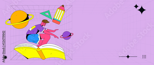 Reading character flat vector concept operation illustration
