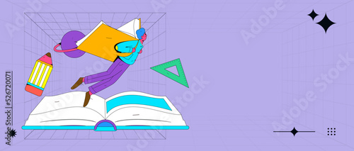 Reading character flat vector concept operation illustration
