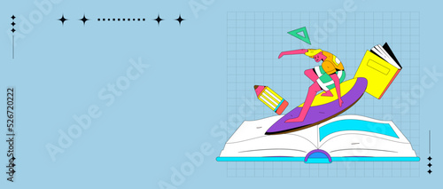 Reading character flat vector concept operation illustration
