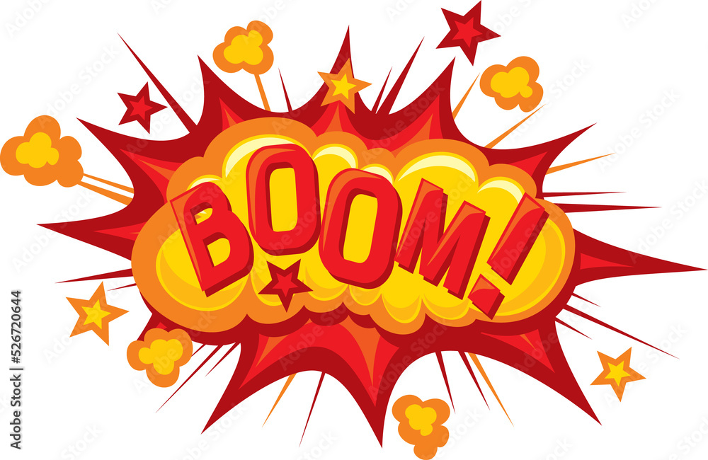 Cartoon - boom (Comic book explosion) png illustration Stock