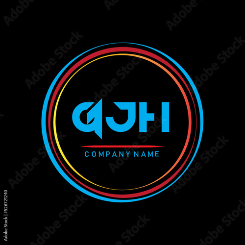 GJH simple logo for company,GJH t-shirt logo design,GJH letter logo design on black background,GJH creative  letter logo design,GJH letter logo design monogram icon vector photo