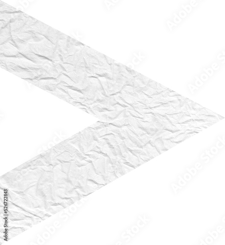 White blank textured geometric paper shape for collage. Wrinkle cardboard piece