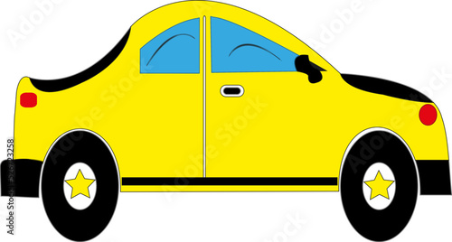 Fototapeta Naklejka Na Ścianę i Meble -   yellow color car auto vehicle  svg vector cut file  for cricut and  silhouette t-shirt design 