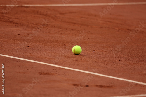 tennis ball on the court © AlexZlat