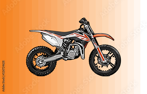 motocross from side to side with orange white color