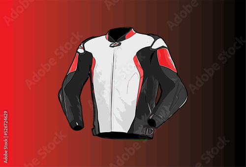 motocross jacket in red, black and white