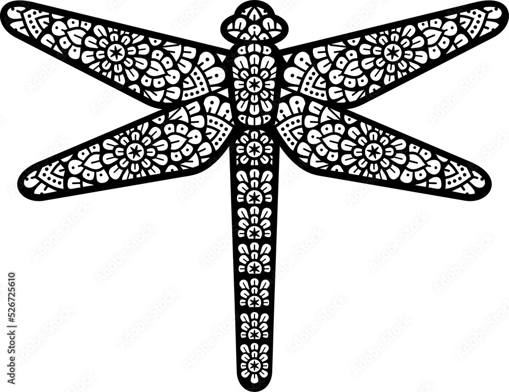 Mandala dragonfly (Boho Design) png illustration