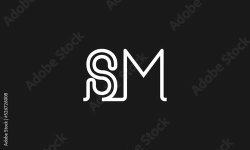 SM alphabet minimal vector icon design template