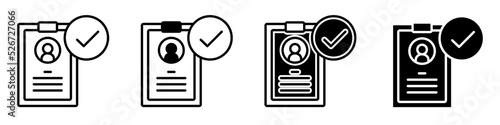 CV icon vector set. Resume illustration sign collection. user data symbol or logo.