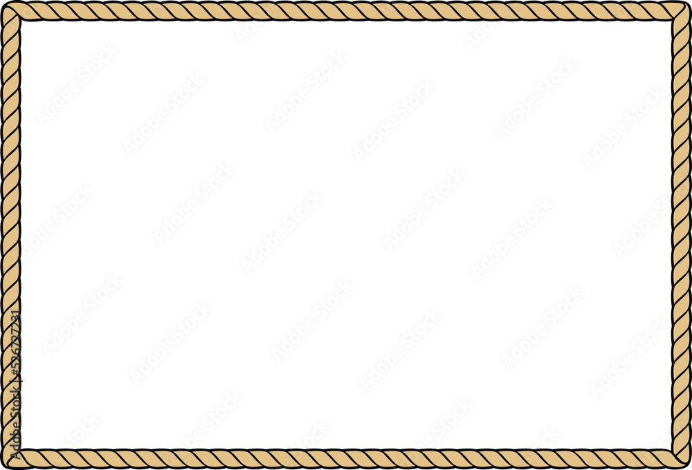 Fotografie Rope frame - square design png illustration