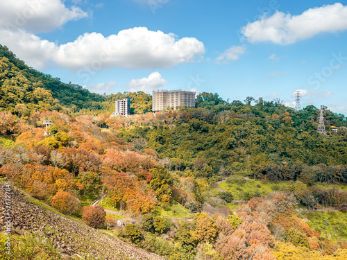 The autumn view in Shihmen Reservoir, Taoyuan, Taiwan. photo