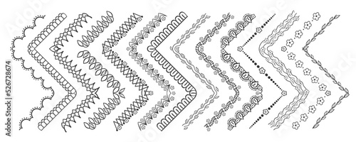 Flower Pattern Brushes Set with Corners