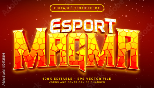 esport magma light color 3d text effect and editable text effect