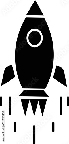 Beautiful launched rocket vector illustration .