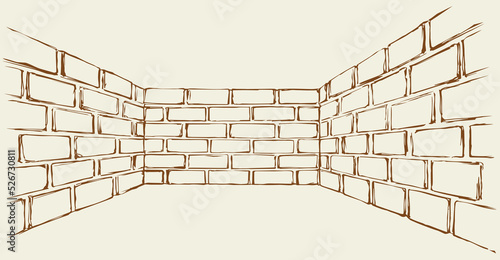 Vector drawing of dead end wall
