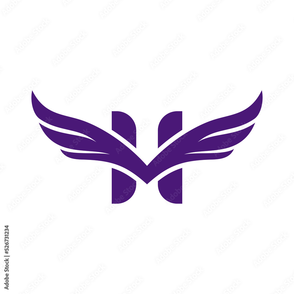 Wing and letter H combination Minimalist elegant logo design Wing and letter H combination Minimalist elegant logo design