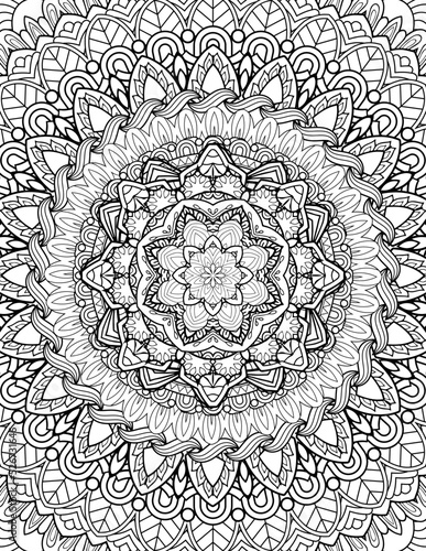Full Page Mandala Letter Size for Coloring Pages Mandala, Adult, Kids, Lined Pages inspired by Islam Arabic Pakistan Indian. For Publishing Use ADULT Mandala Relaxing Coloring Pages Print