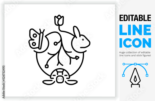 Editable line icon of biodiversity. Find more icons on my profile. 