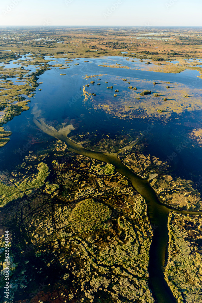 Aerial view of Okavango Delta. Botswana