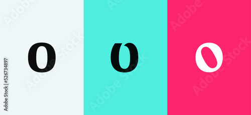 Set of letter O minimal logo icon design template elements