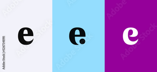 Set of letter E minimal logo icon design template elements