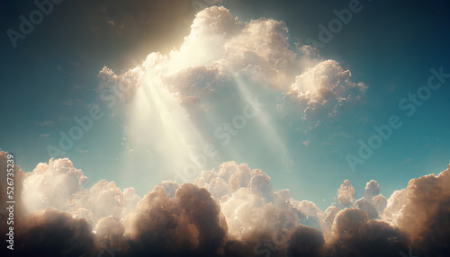 Photo God ray and clouds