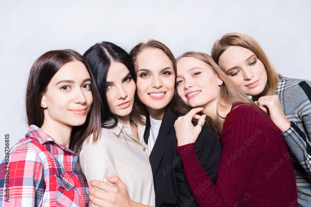 Joint portrait of attractive young women. Joint portrait of attractive young women.