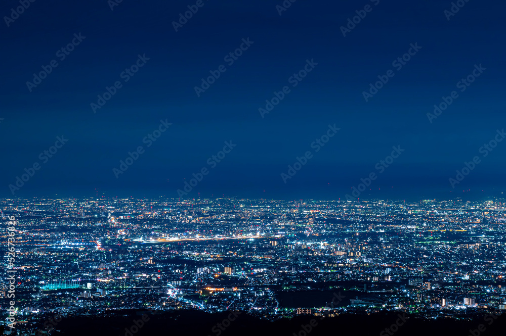 六甲山頂の星空と夜景