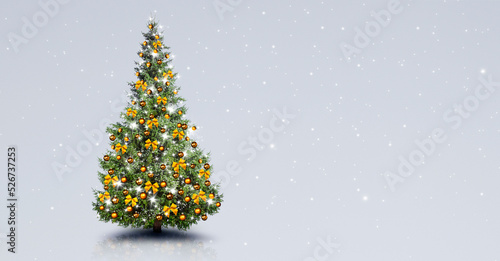 Weihnachtsbaum vor Grauem hintergrund