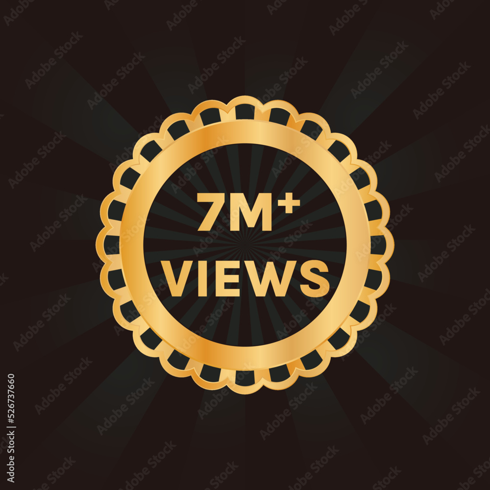 Fototapeta premium 7 million views or 7m views celebration background design vector