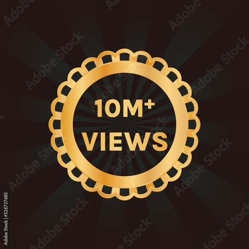 10 million views or 10m views celebration background design vector