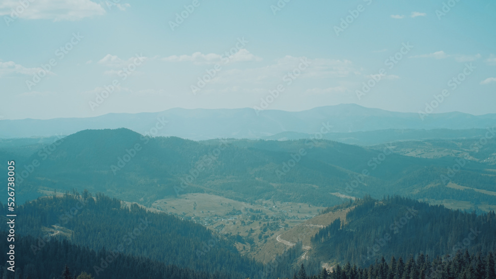 Carpathian mountains during the day in summer