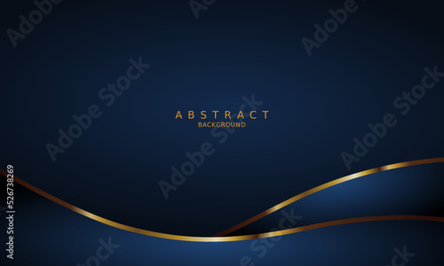 dark blue luxury premium background and gold line.