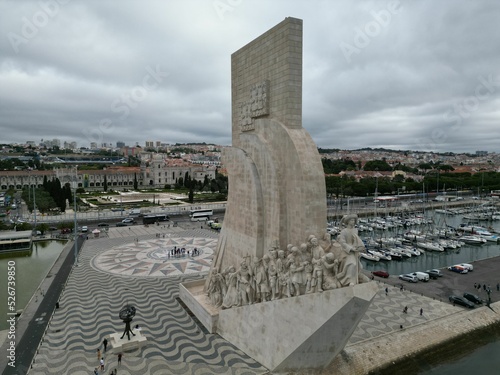 Canvas Print Aerial view of the  Monument to the Discoveries in Portugal, Lisabon