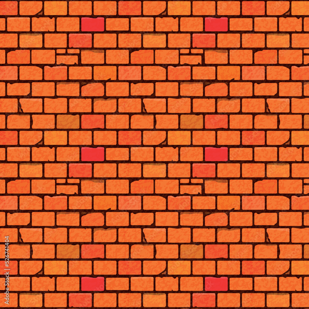 Seamless brick wall texture in red and orange tones Seamless brick wall texture in red and orange tones