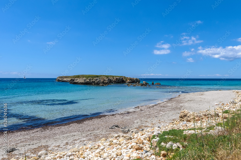 BinIcodrell Beach in Menorca, Spain.