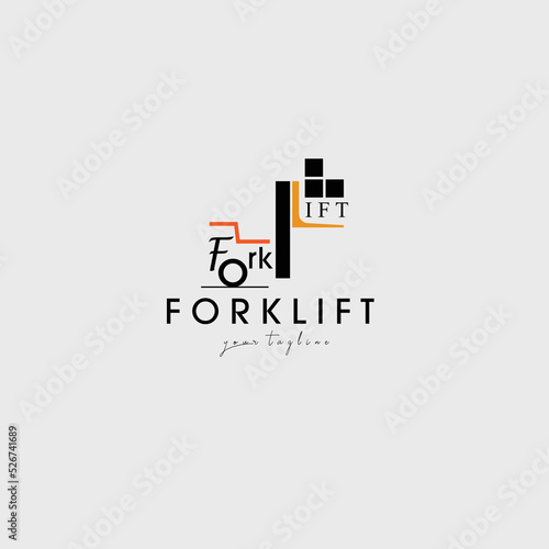 forklift box logo vector design
